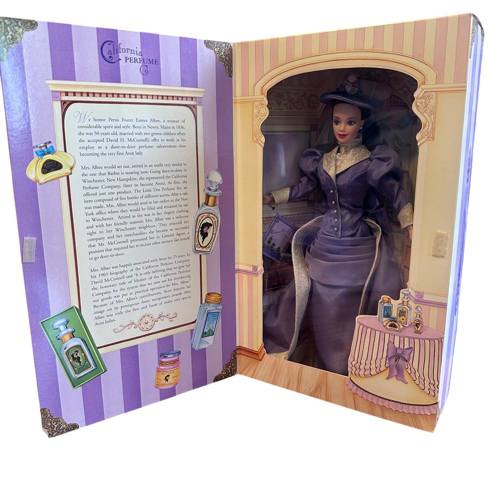 Mattel Mrs PFE Albee Barbie Doll Avon Special 1st Edition Purple Victorian 17690